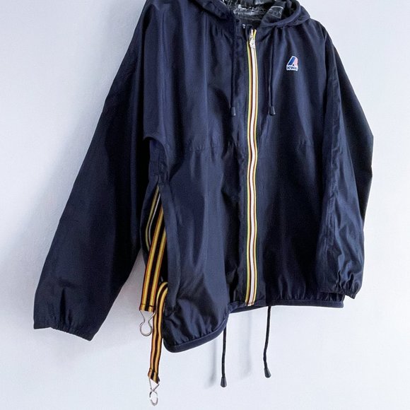K-Way Claude Klassic Jacket Rain Windbreaker Full Zip Navy Blue Women Size XS ♀ - Picture 9 of 12